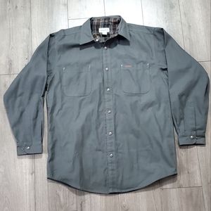 Men's Dark Grey Carhartt Flannel-Lined Canvas Shirt